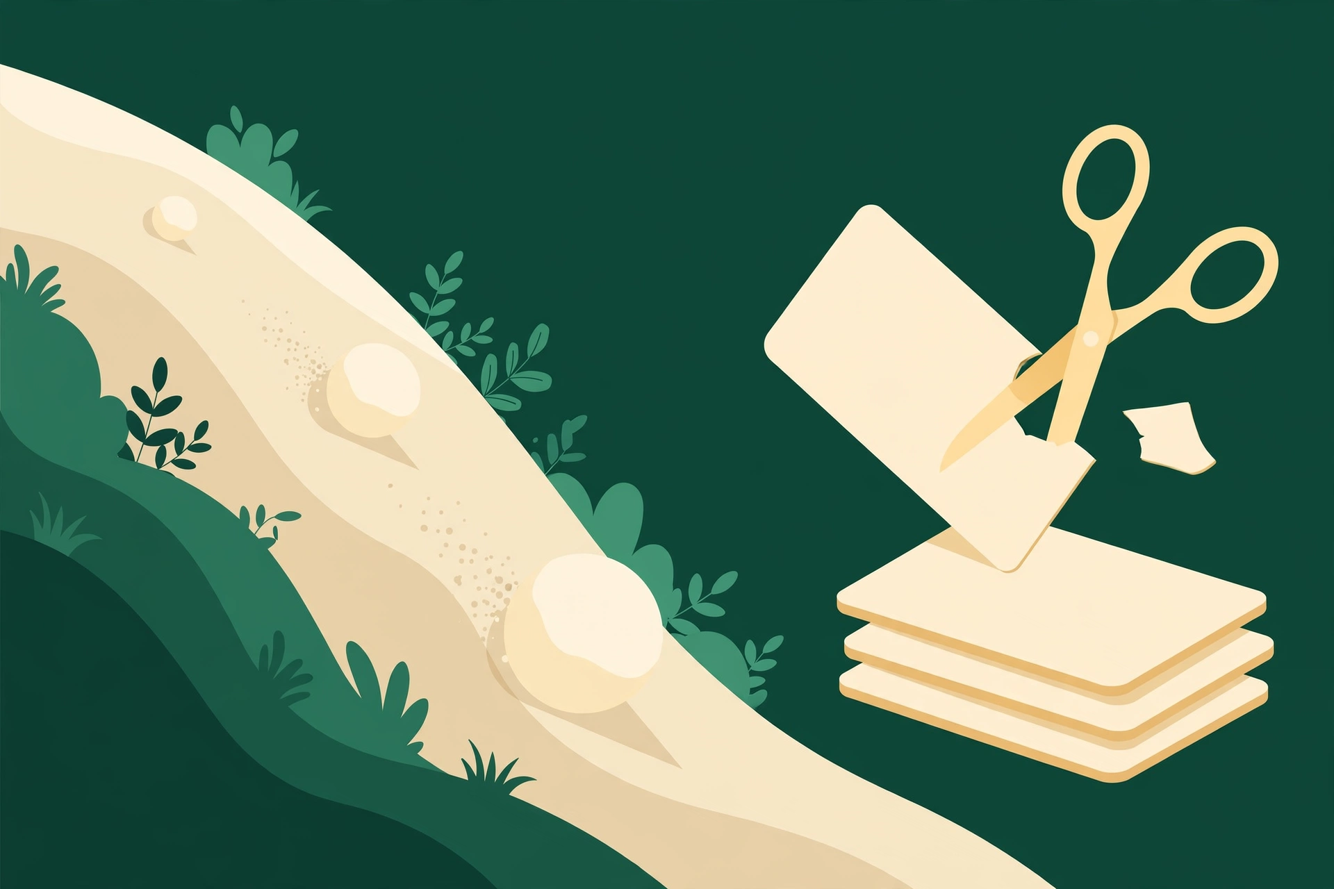 Illustration of a snowball growing as it rolls downhill while credit cards are cut up — how to pay off credit card debt step by step